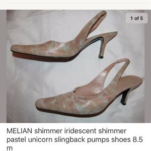 MELIAN shimmer unicorn pastel slingback shoes
